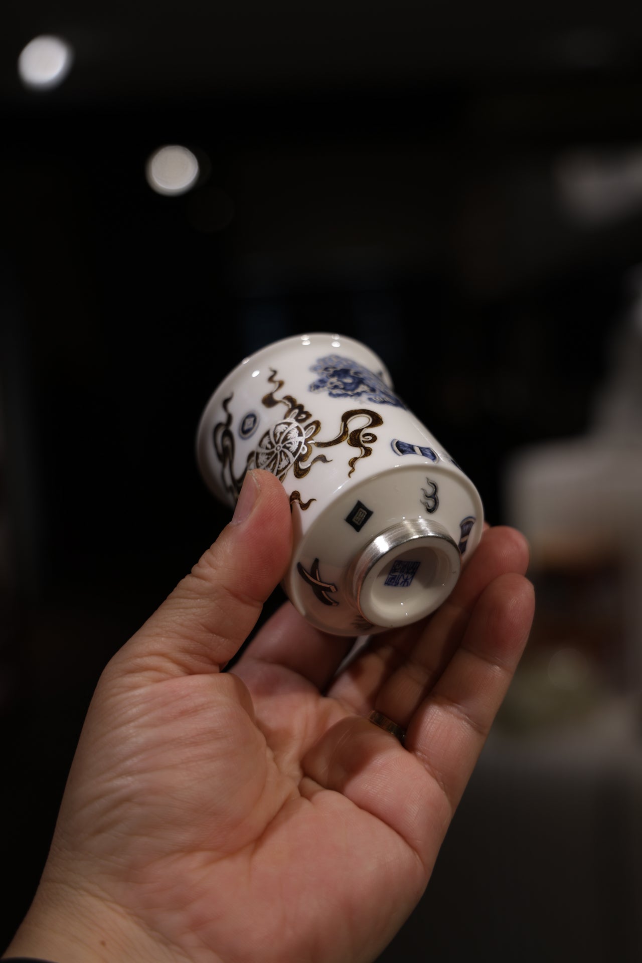 Wabi-sabi Guardian Silver Lion Jade Porcelain Teacup|Best Ceramics