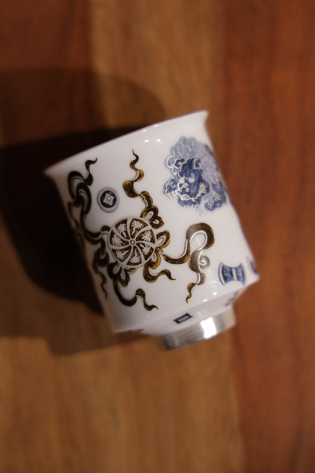 Wabi-sabi Guardian Silver Lion Jade Porcelain Teacup|Best Ceramics