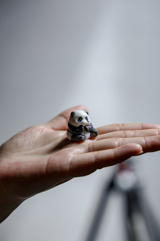 HandmadeCeramicPandaIncenseHolder_ZenOffice_TeaDecor
