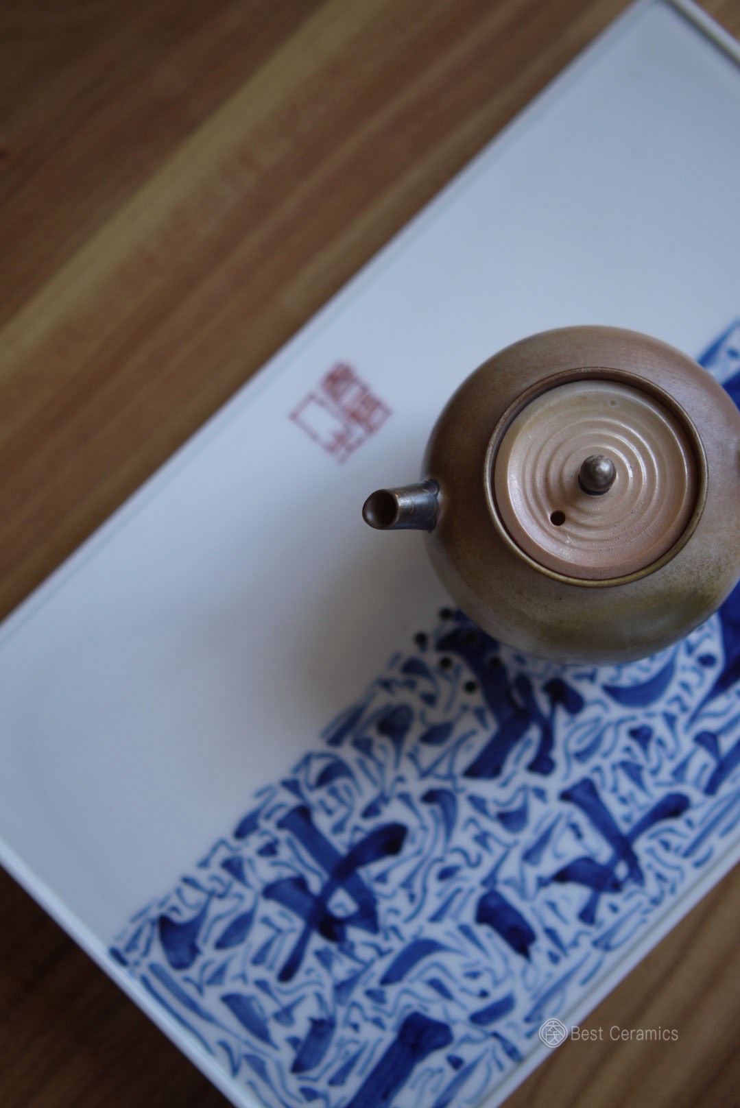 Dehua Blue And White Calligraphy Art Porcelain Tea Tray|Best Ceramics