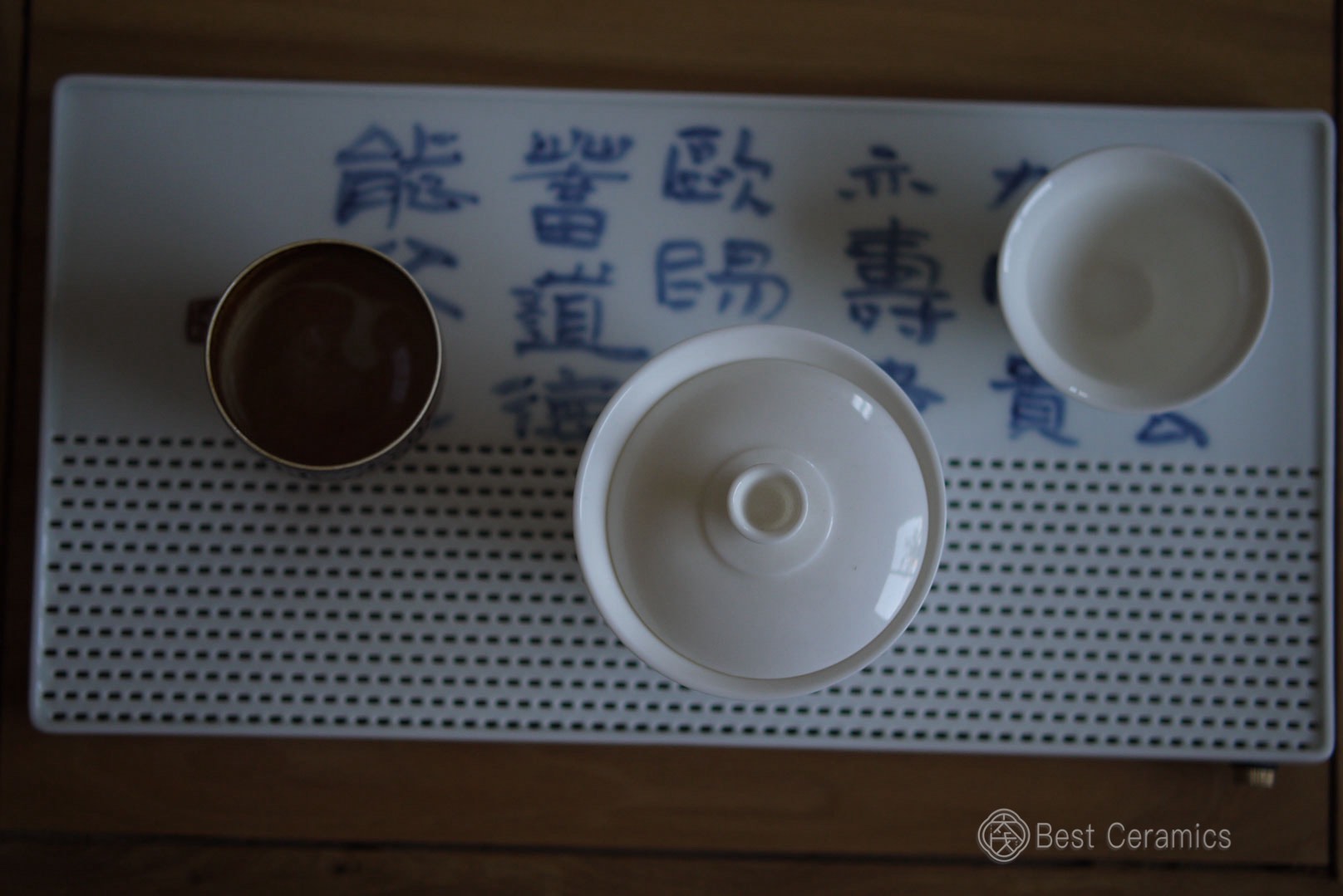 Dehua Blue And White Calligraphy Art Porcelain Tea Tray|Best Ceramics