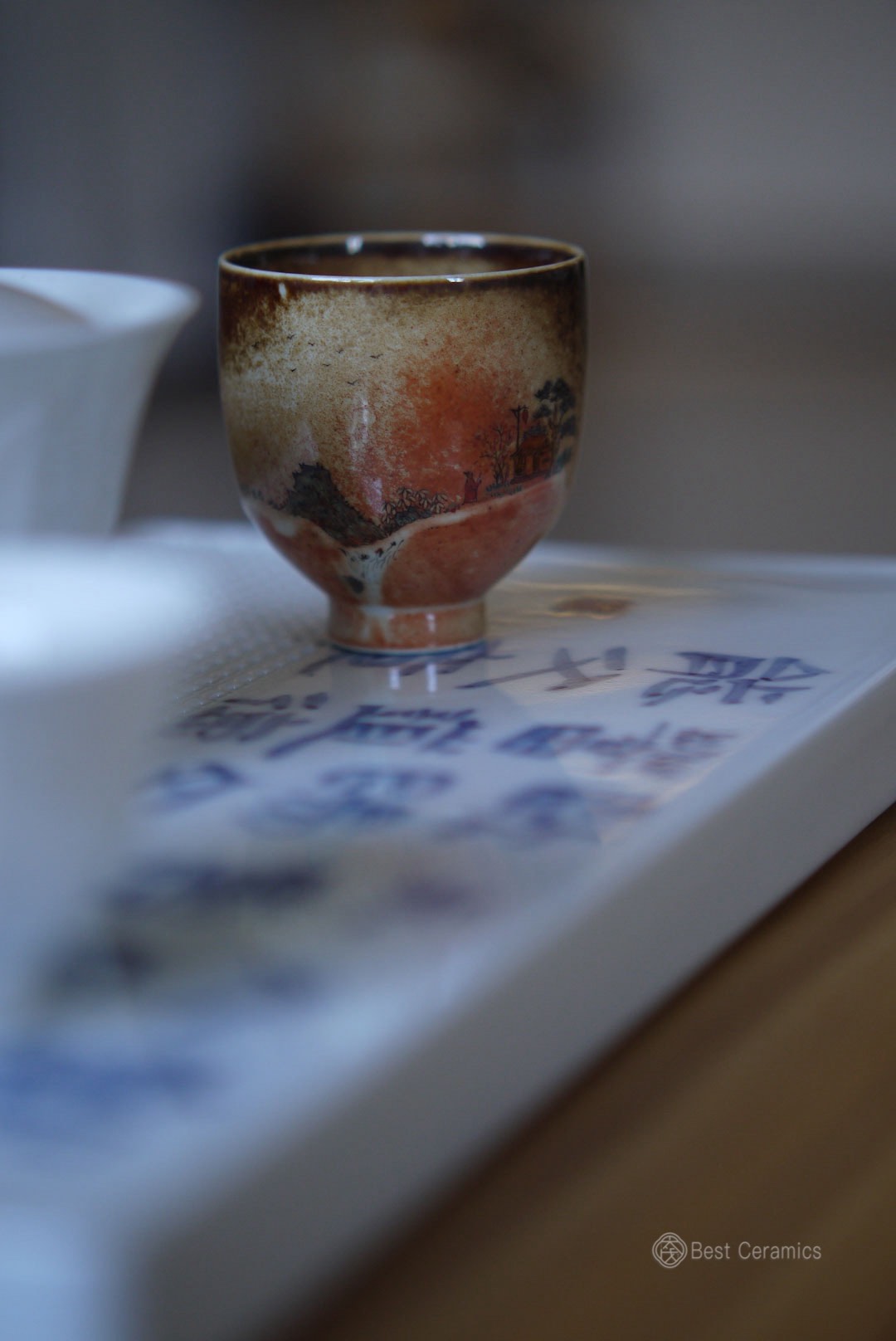 Dehua Blue And White Calligraphy Art Porcelain Tea Tray|Best Ceramics