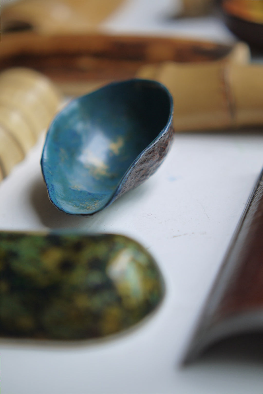 Avocado Handmade Lacquerware Artwork Coffee Tea Scoops Best Ceramics