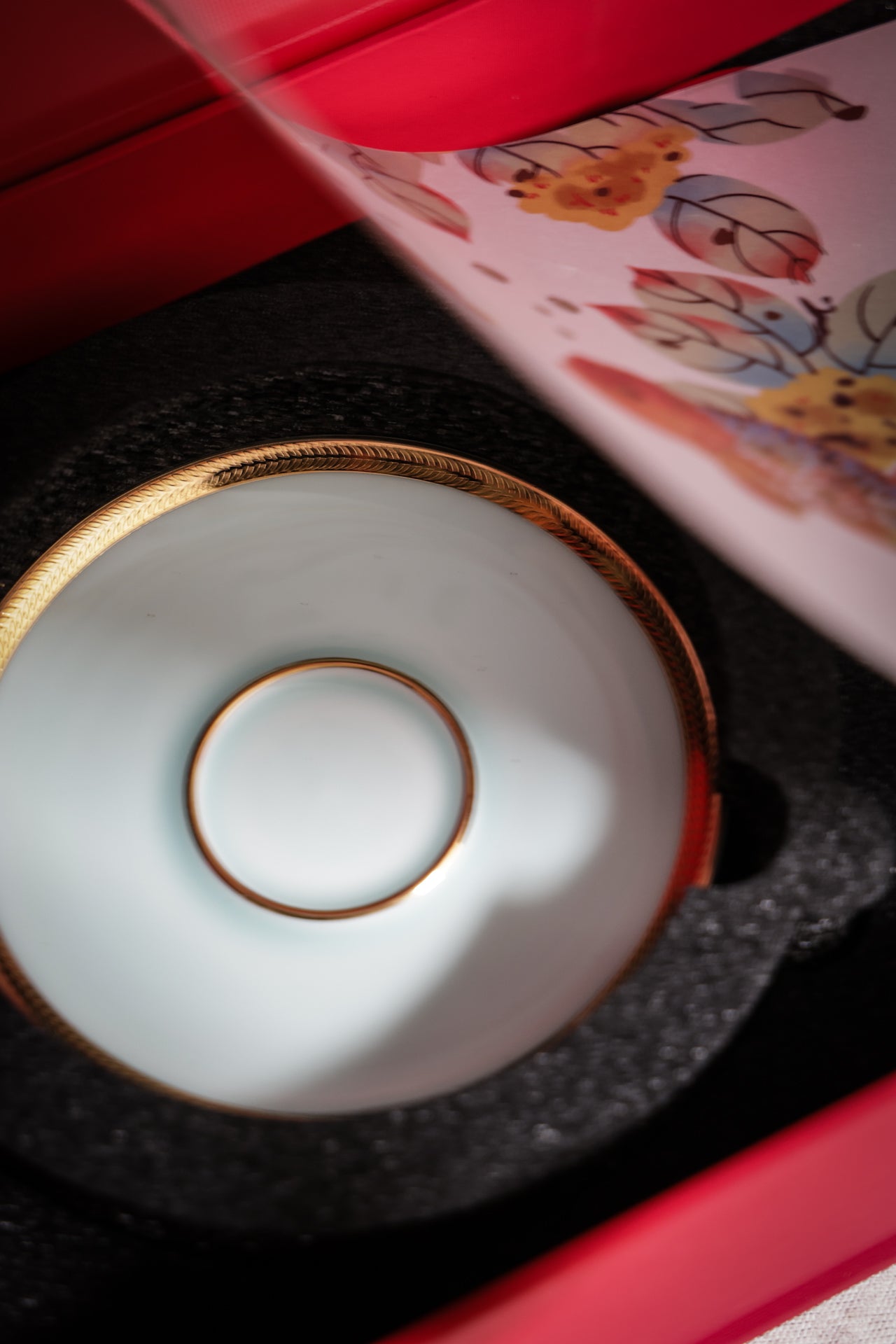 Luxuxcy Red Lids Great Lucky Painting Teapot And Teacup With Handle-Taiwu Gallery Best Ceramics