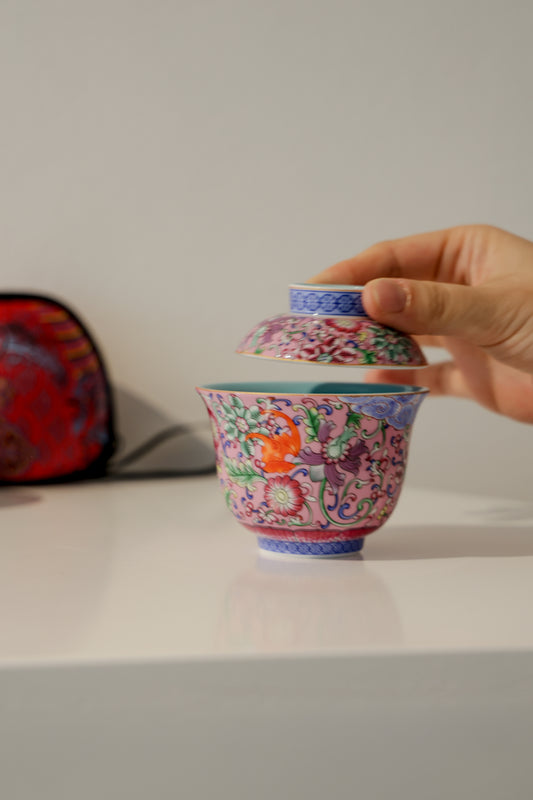 Peranakan Heritage Style Dehua Porcelain Portabale Travel Gaiwan Set-Taiwu Gallery