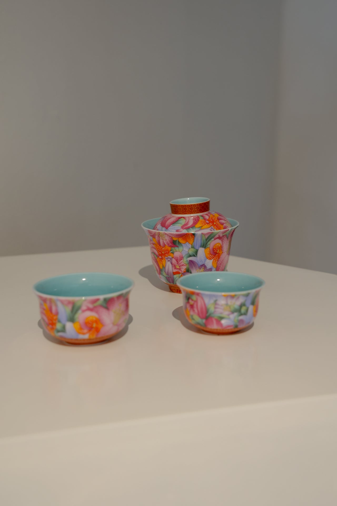 Peranakan Heritage Style Dehua Porcelain Portabale Travel Gaiwan Set-Taiwu Gallery