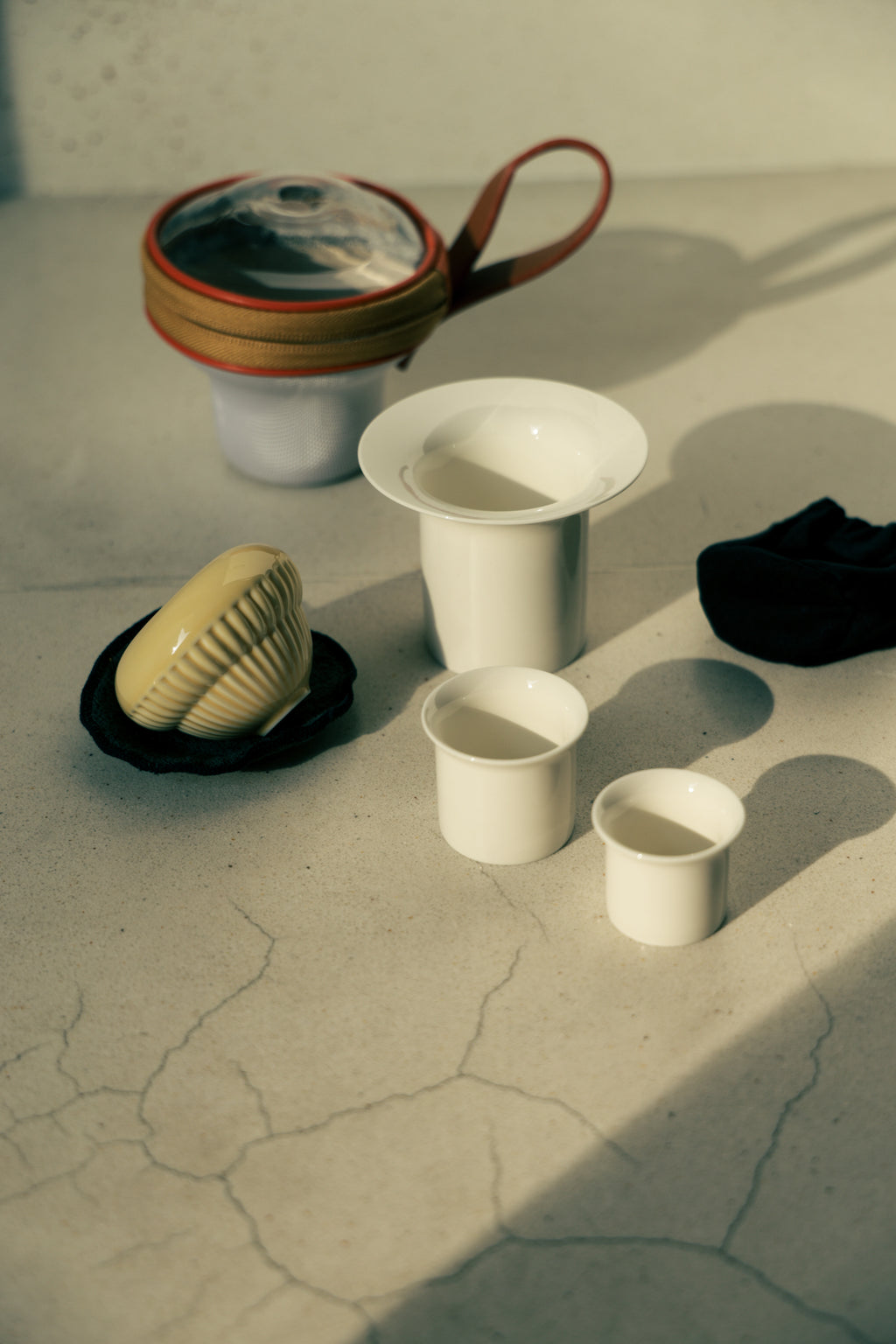 Compact Travel Gaiwan Set | Matte Cream Porcelain for Tea Anywhere