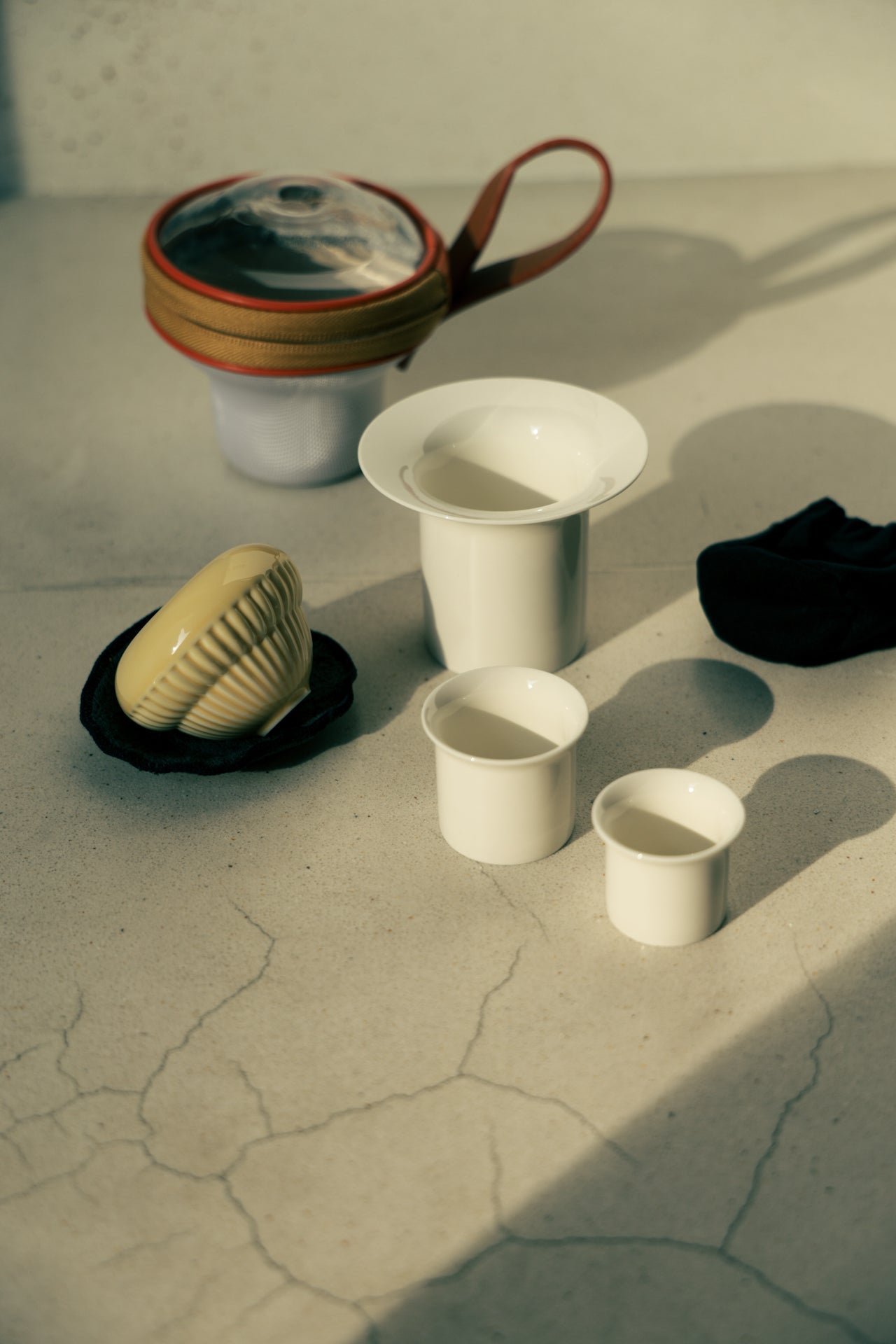 Compact Travel Gaiwan Set | Matte Cream Porcelain for Tea Anywhere