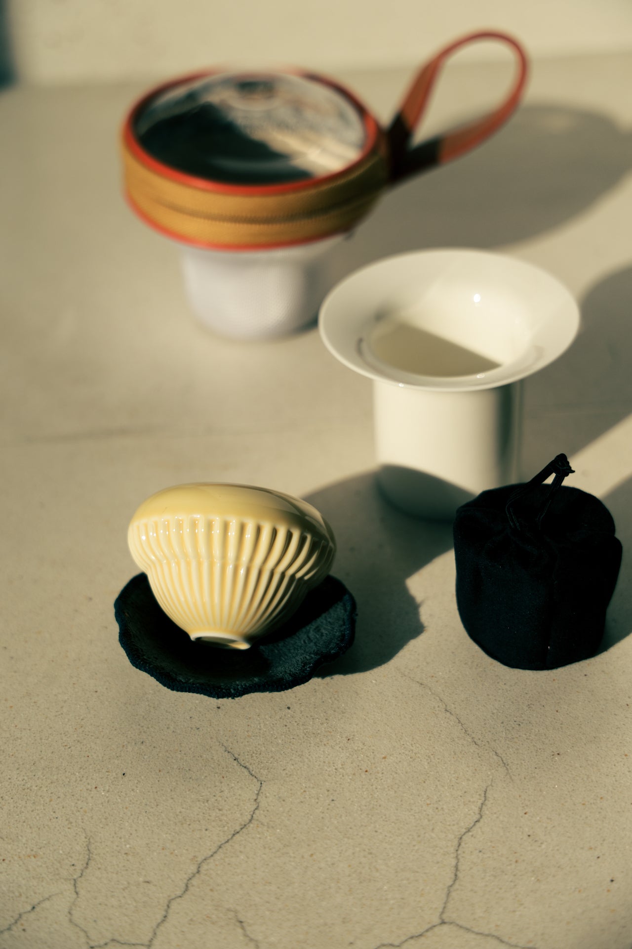Compact Travel Gaiwan Set | Matte Cream Porcelain for Tea Anywhere