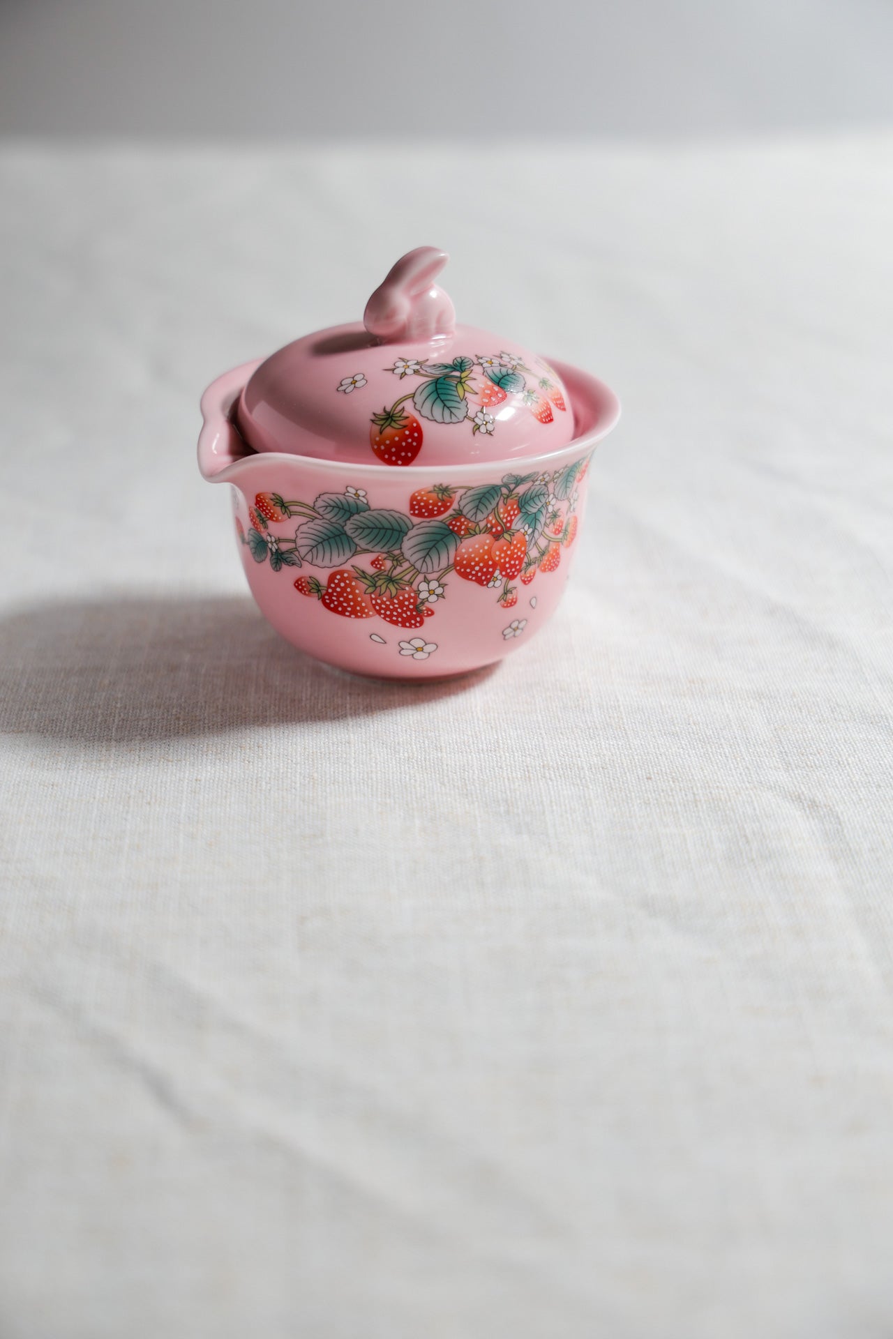 Strawberry Garden Portable Tea Set | 1 Pot 2 Cups Quick-Brew Kit