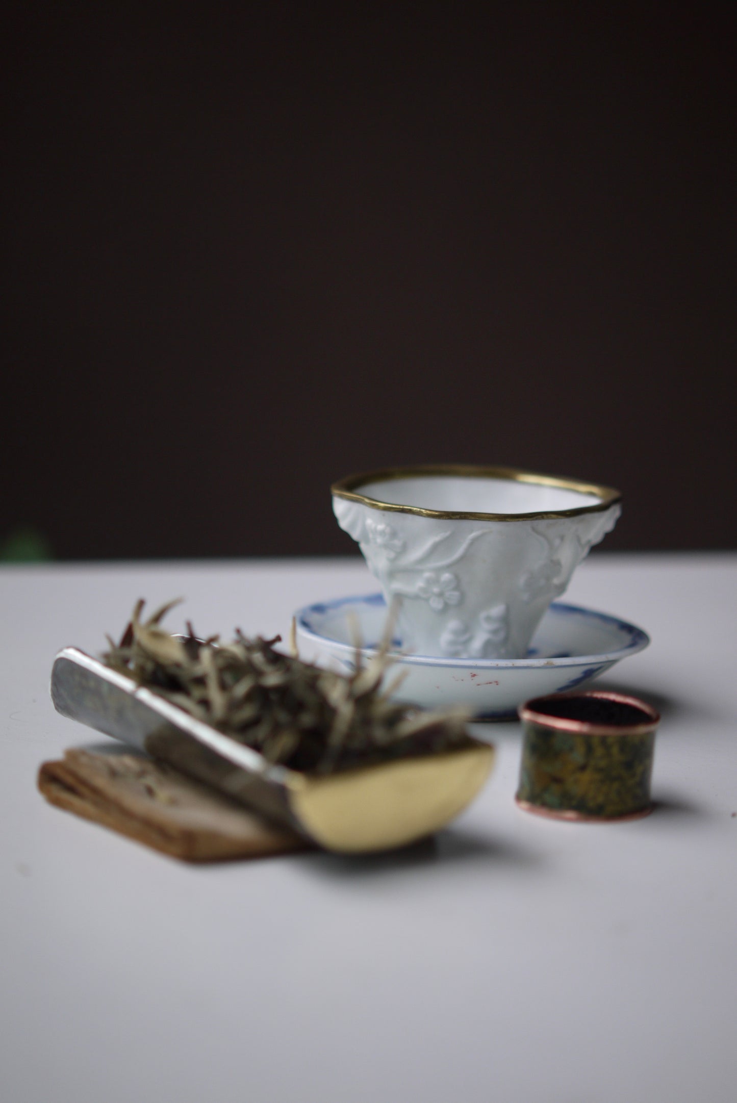 Plum Relief Teacup Qing Dynasty Antique Unique Mug BestCeramics