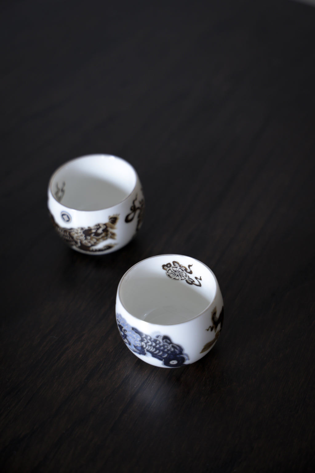 Hand-Painted Mythical Beast Tea Set Silver Accents Pearl Knob |Best Ceramics