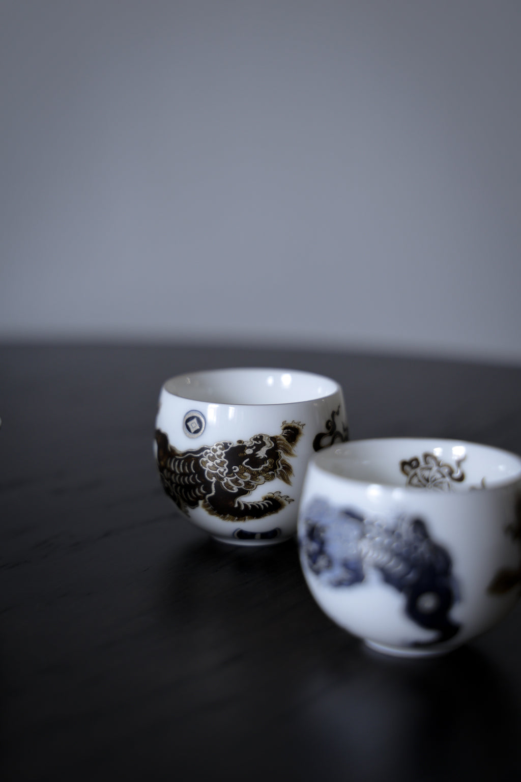 Hand-Painted Mythical Beast Tea Set Silver Accents Pearl Knob |Best Ceramics