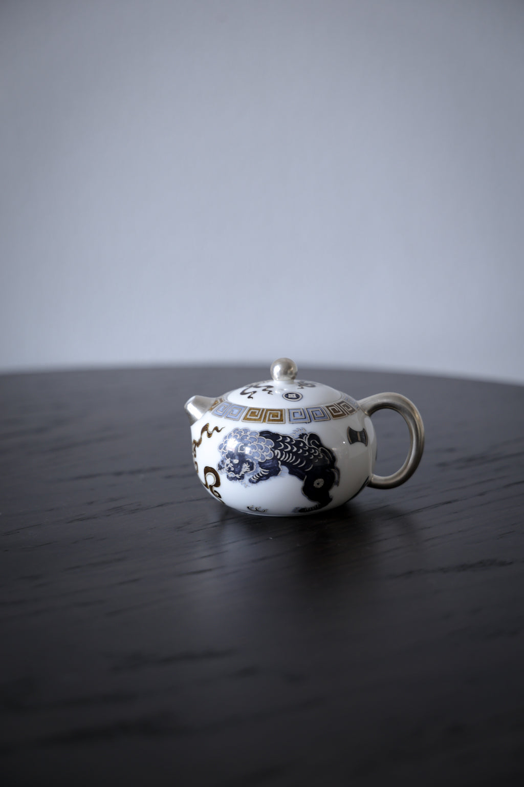 Hand-Painted Mythical Beast Tea Set Silver Accents Pearl Knob |Best Ceramics