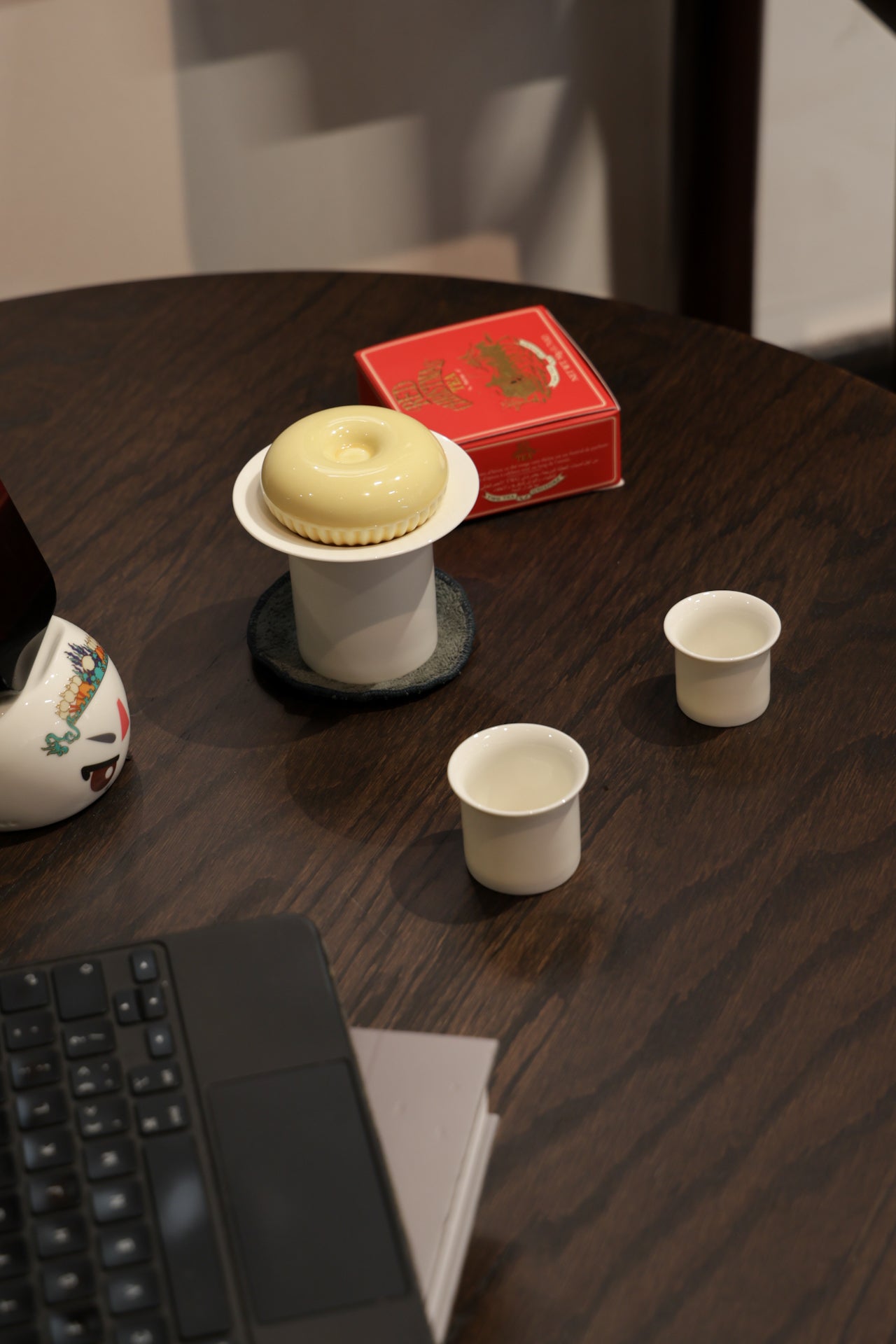 Compact Travel Gaiwan Set | Matte Cream Porcelain for Tea Anywhere