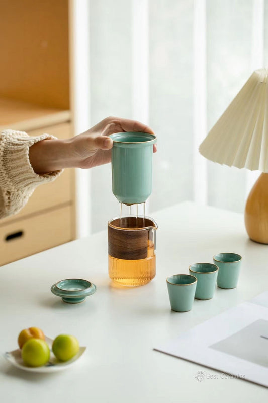 Dehua Ru Classic Porcelain Elegant Travel Kungfu Teapt Set|Best Ceramics