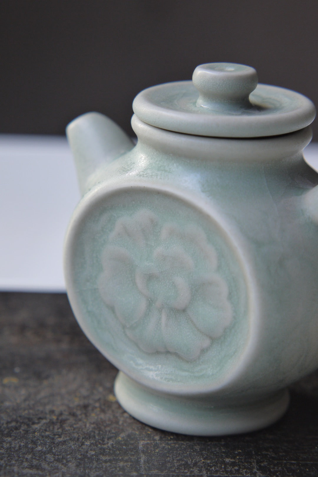 Ru Yao Vintage Flower Sculptured Gongfu Teapot Cracked Glaze Porcelain|BestCeramics1