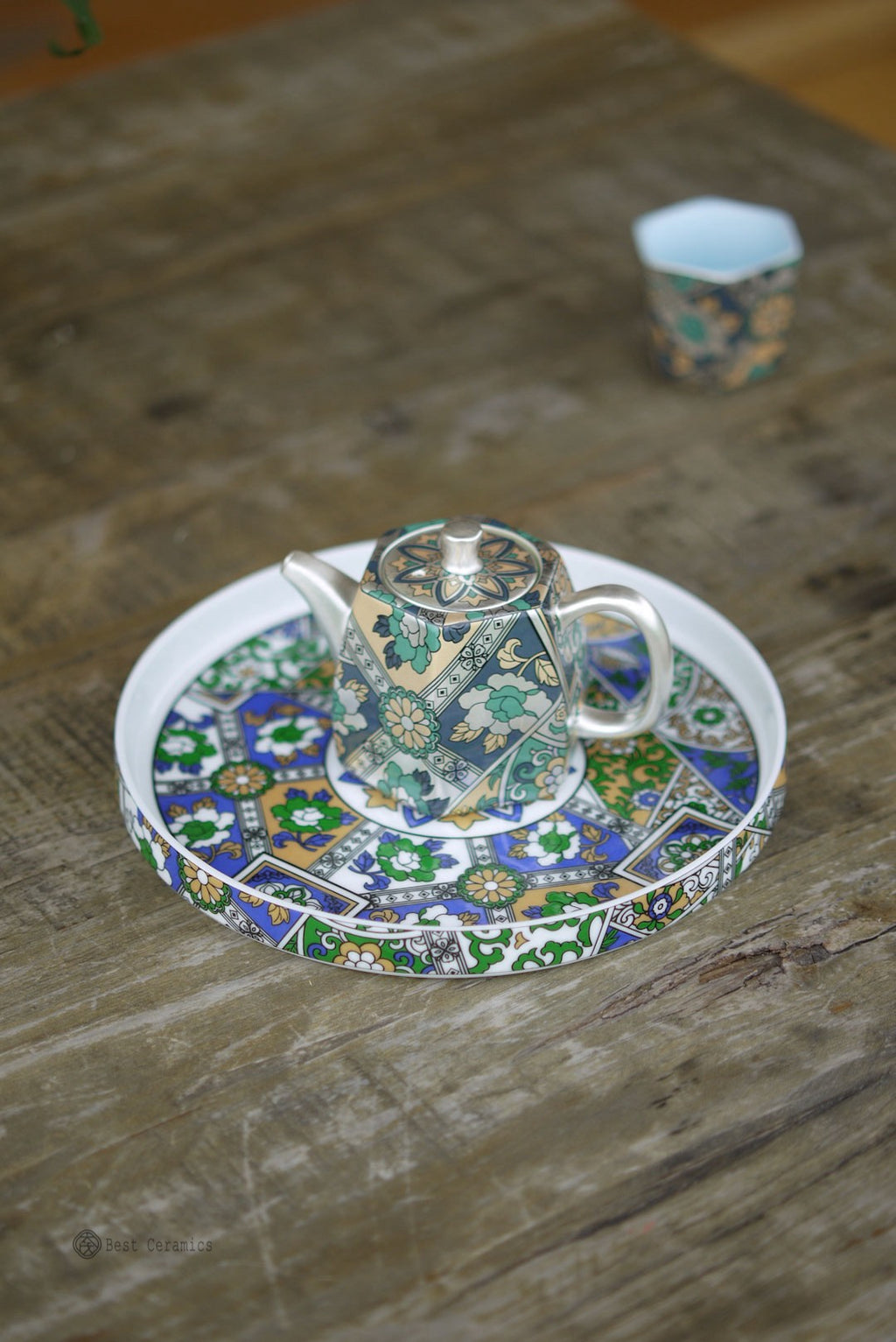 Chinese Classic Silver Painting Flowers Gongfu Teapot Set|Best Ceramics