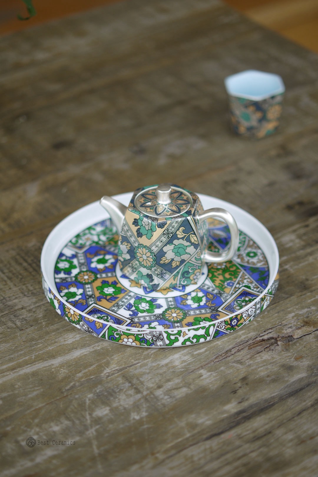 Chinese Classic Silver Painting Flowers Gongfu Teapot Set|Best Ceramics