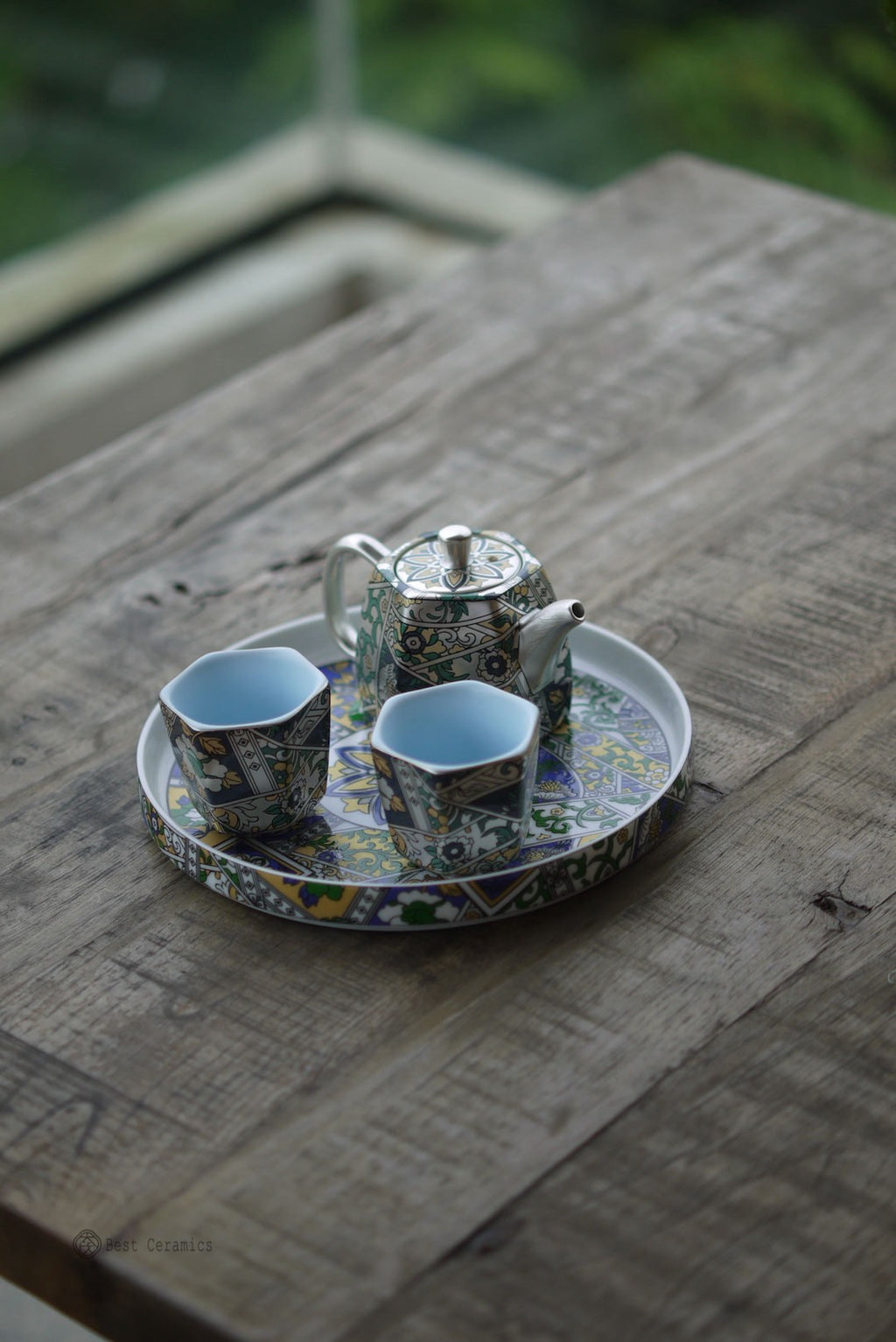 Chinese Classic Silver Painting Flowers Gongfu Teapot Set|Best Ceramics