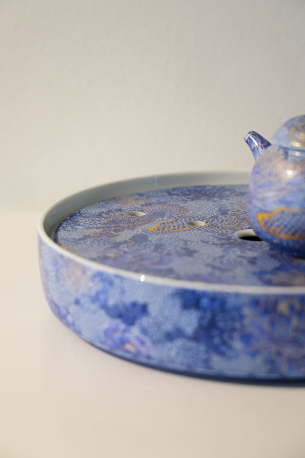 Taiwu Hidden Dragon Tea Set | Hand-Painted Silver & Blue-and-White