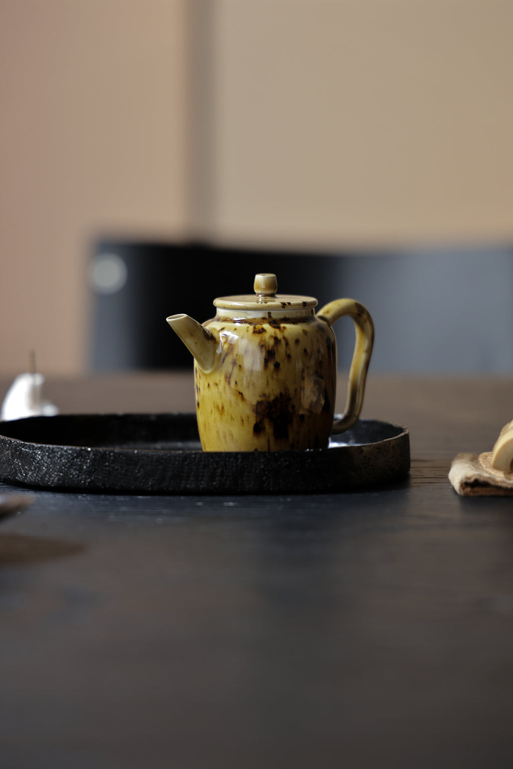 Hong Jianpeng Tortoise Glaze Teapot | Handmade Ancient Rhythm Pot
