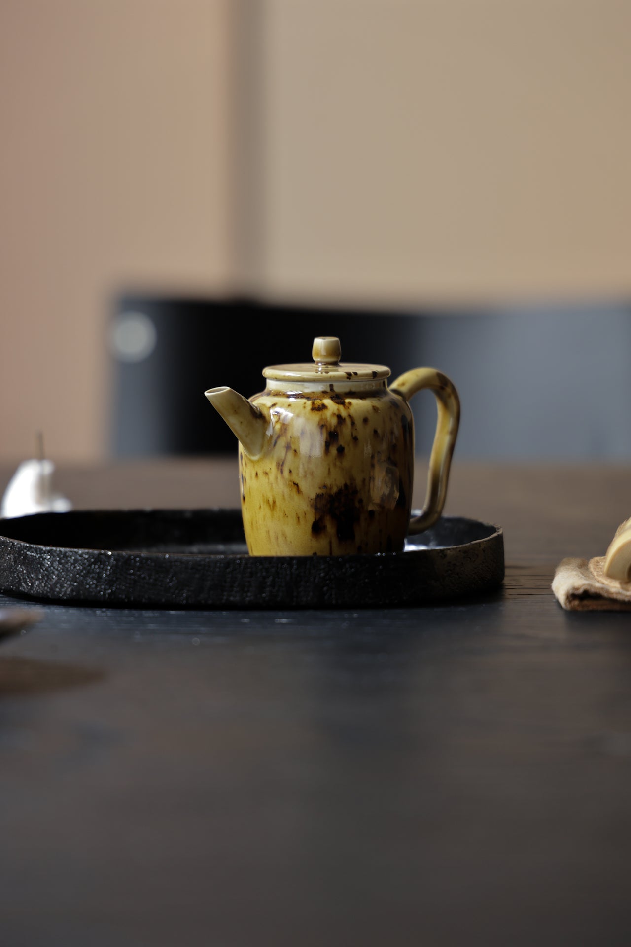 Hong Jianpeng Tortoise Glaze Teapot | Handmade Ancient Rhythm Pot