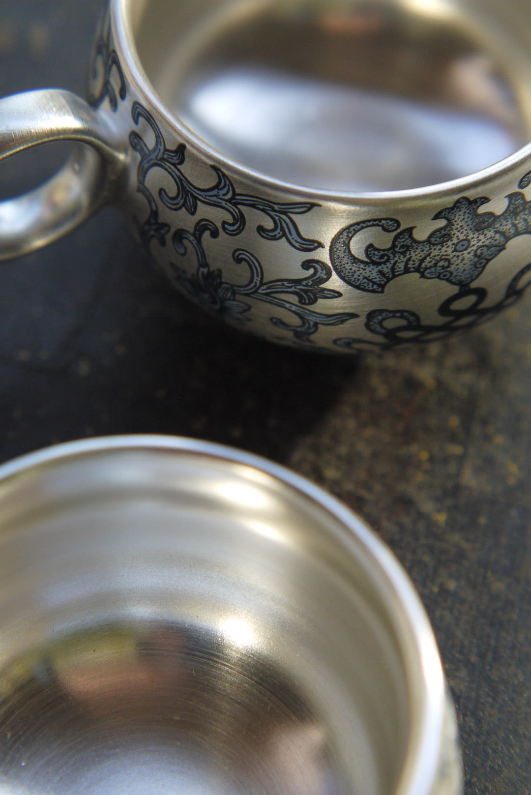 Vintage Style Qinghua Painting Silver Teacup Coffee Cup |Best Ceramics