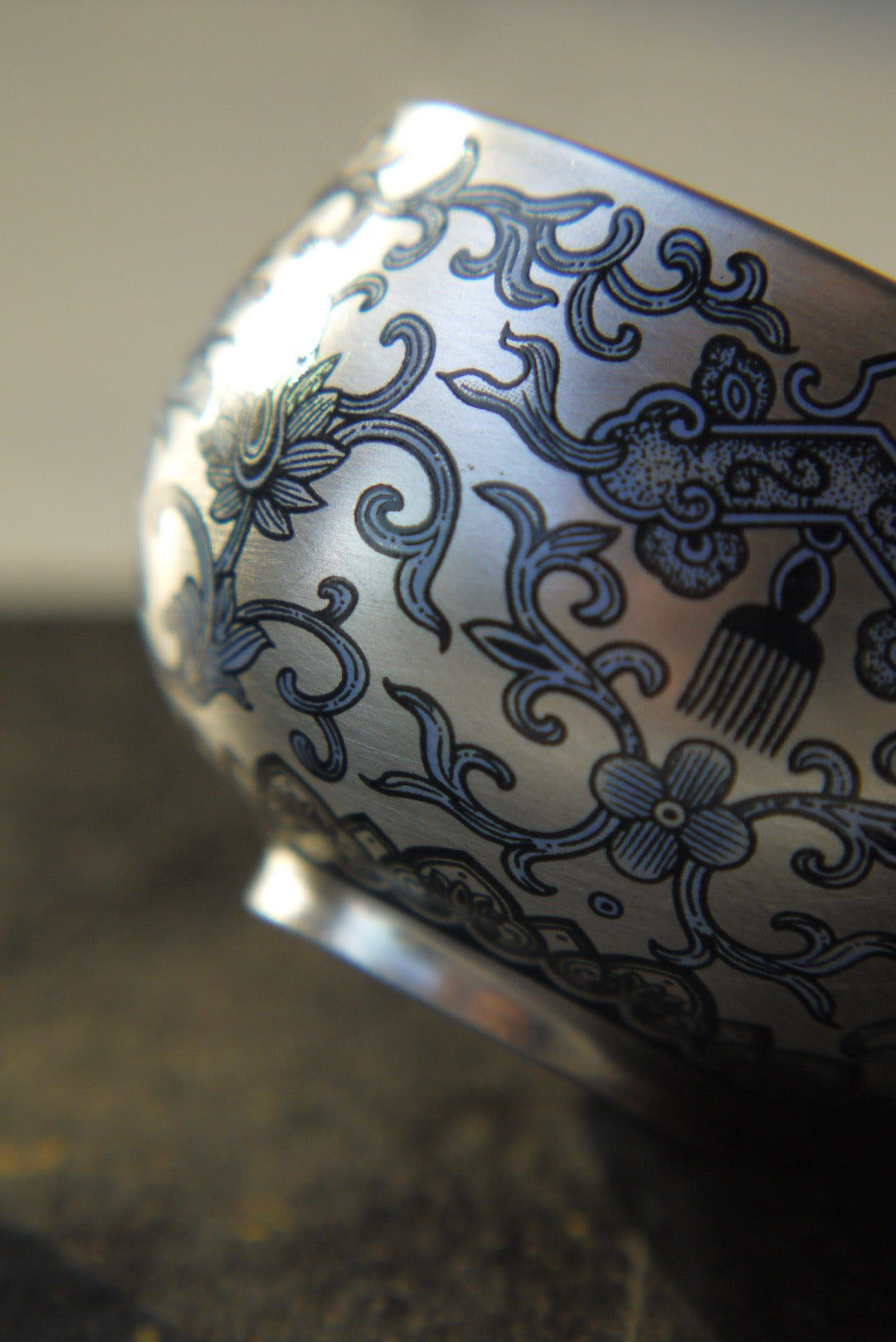 Vintage Style Qinghua Painting Silver Teacup Coffee Cup |Best Ceramics