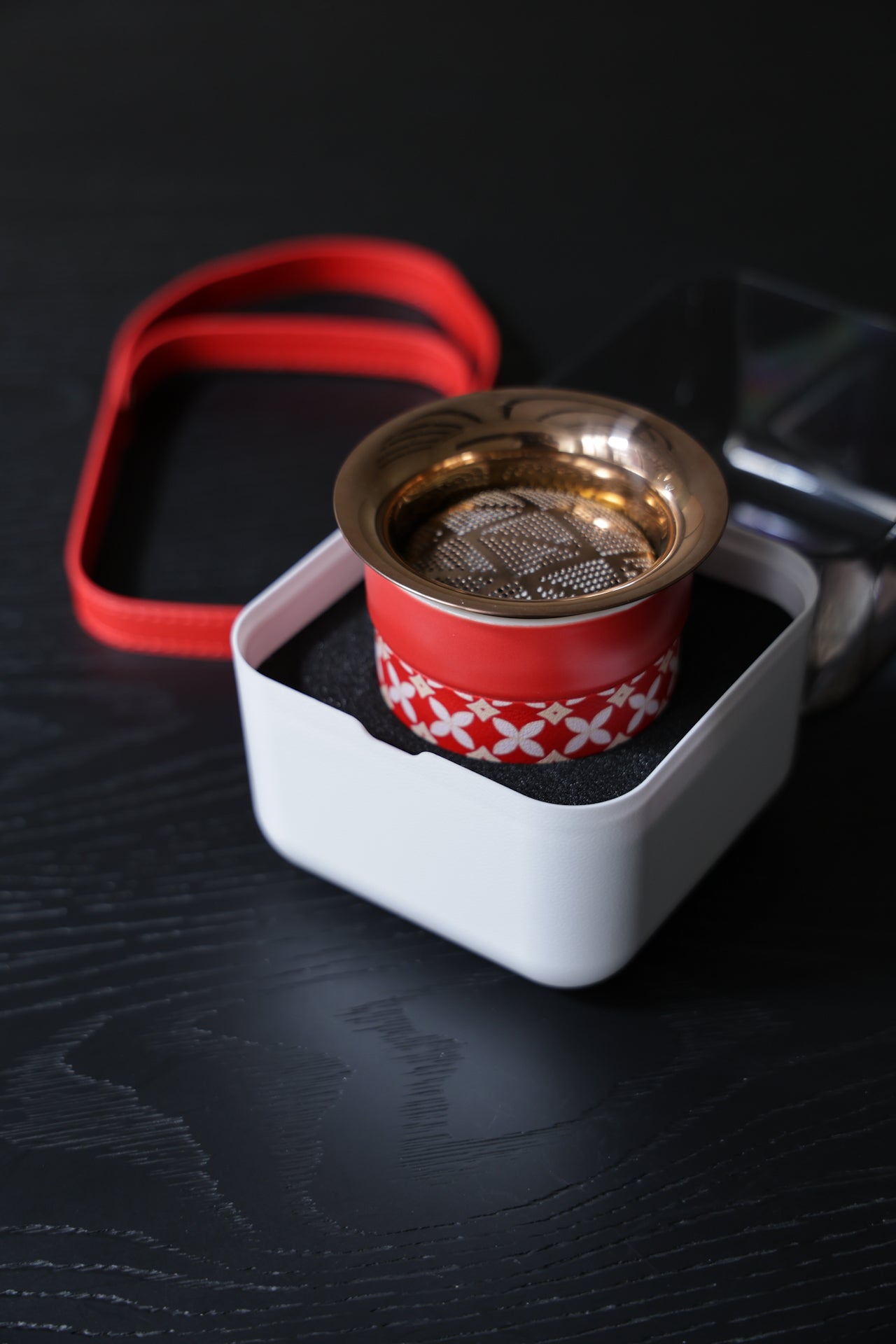 Portable Red Tea Set with Travel Case Wedding & Holiday Gift|Best Ceramics