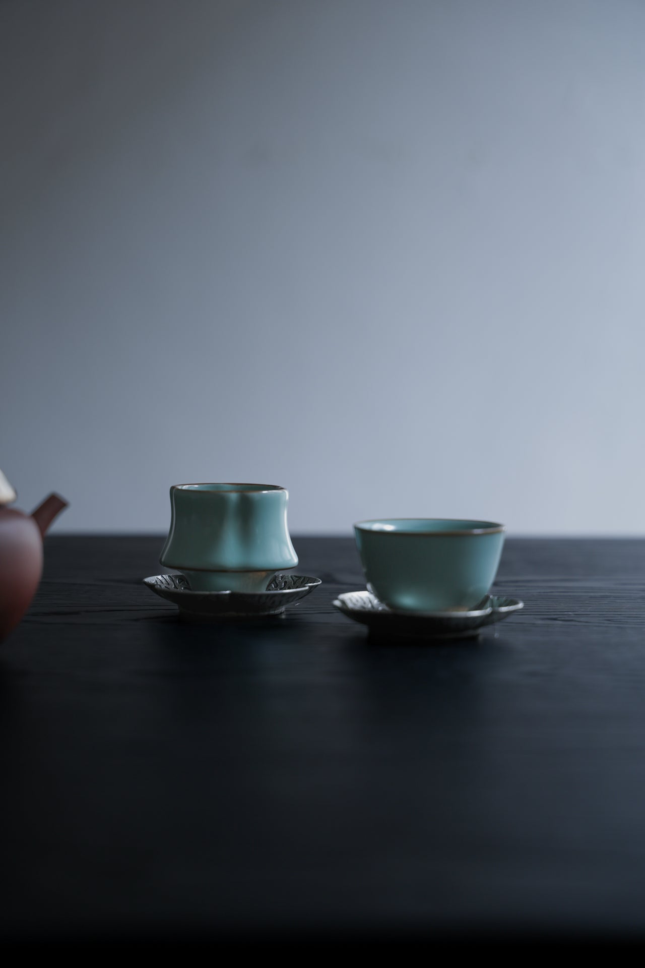 Handmade Silver Leaf Clay Teapot Ru Kiln Celadon Cups | Best Ceramics