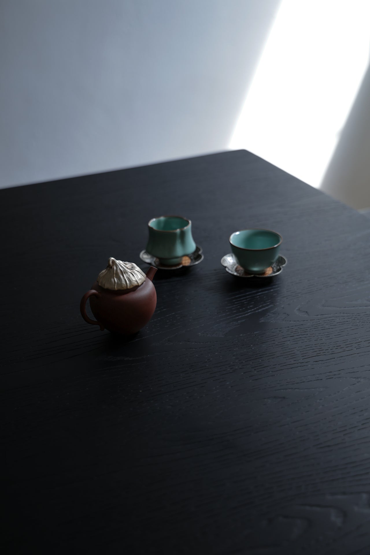 Handmade Silver Leaf Clay Teapot Ru Kiln Celadon Cups | Best Ceramics