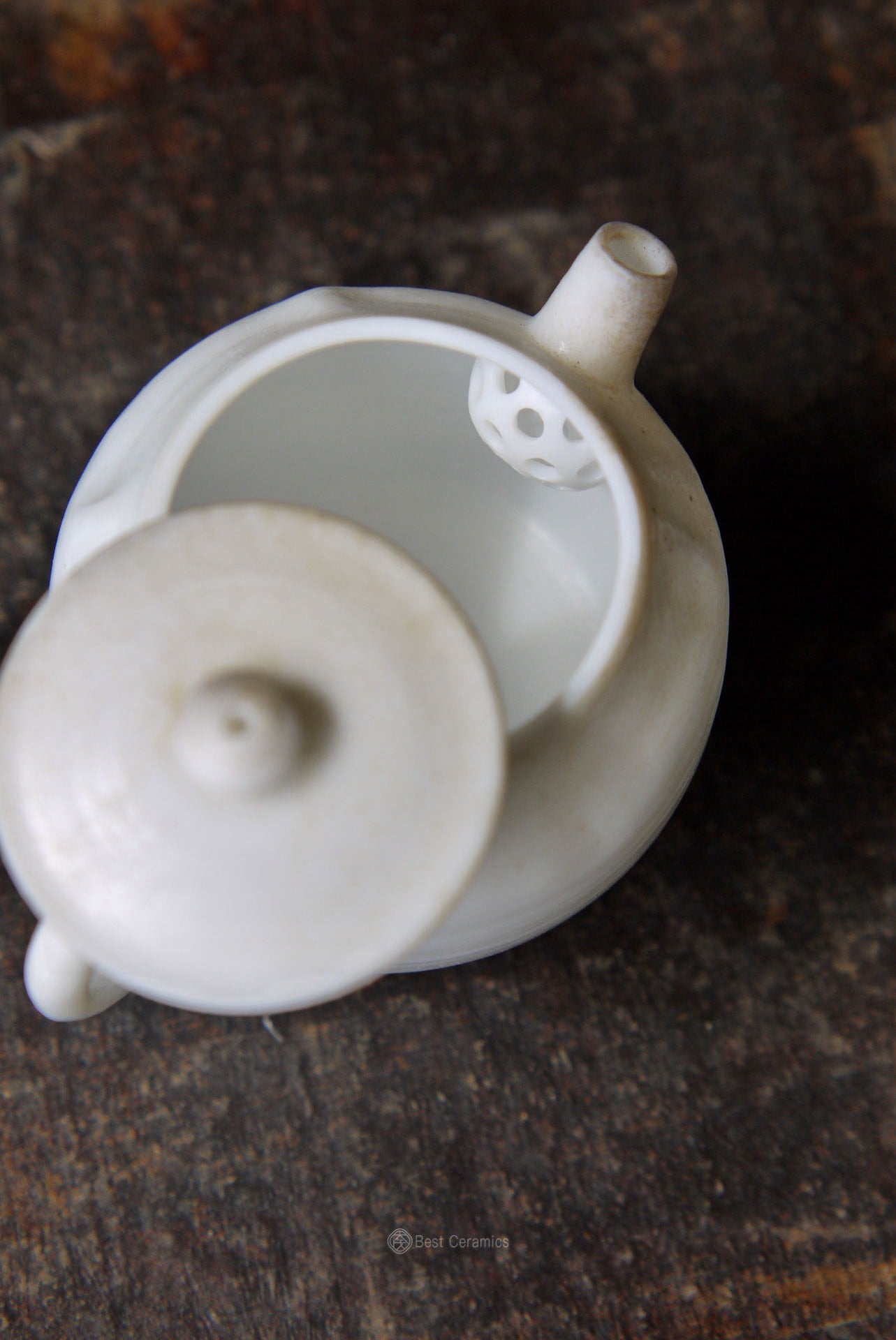 Wood-fired White Porcelain Teapot