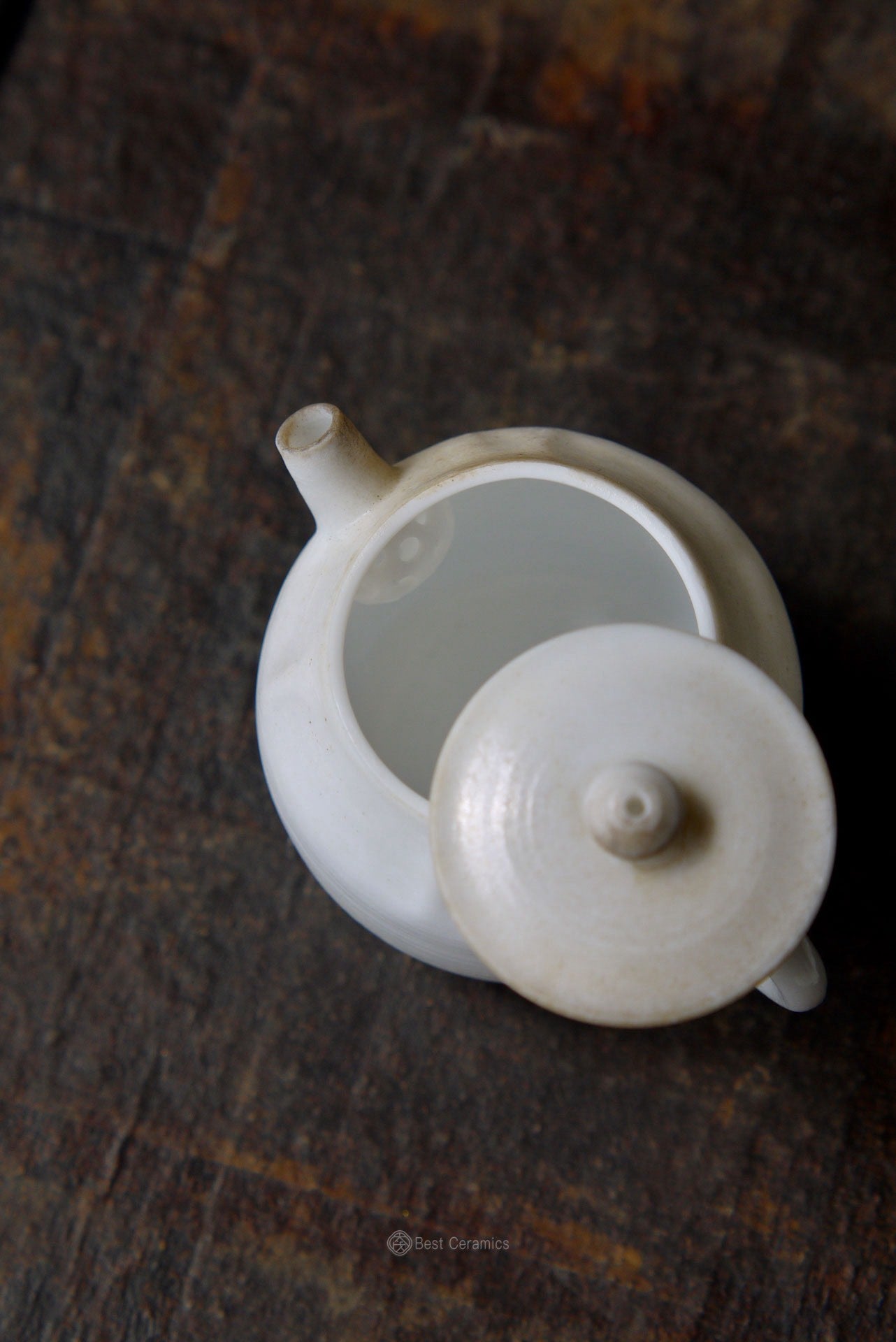Wood-fired White Porcelain Teapot