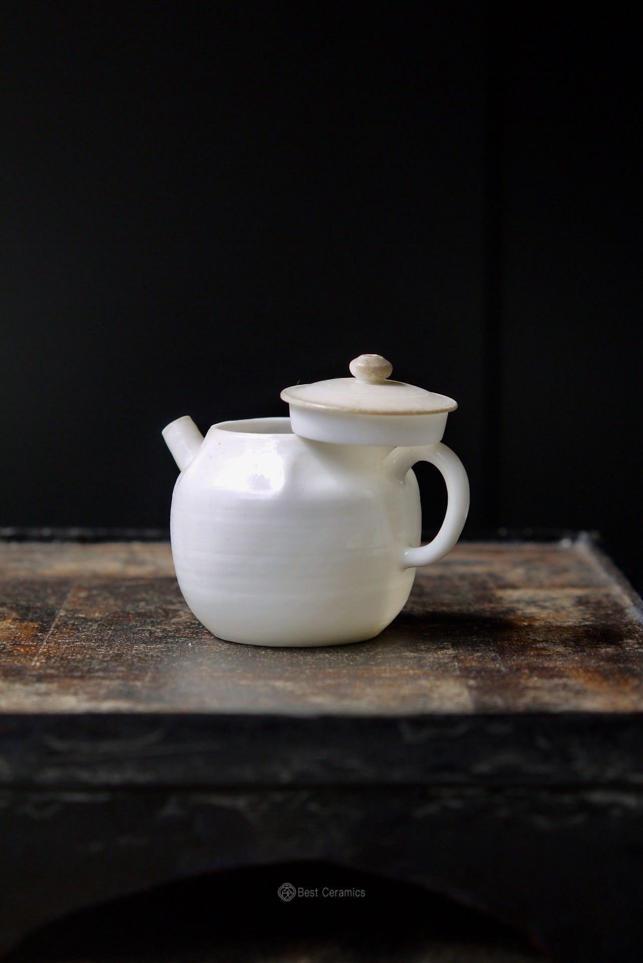 Wood-fired White Porcelain Teapot