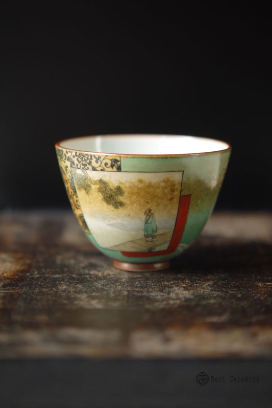 Handmade Wood-fired Chinese Painting Classic Figure Teacup|Best Ceramics