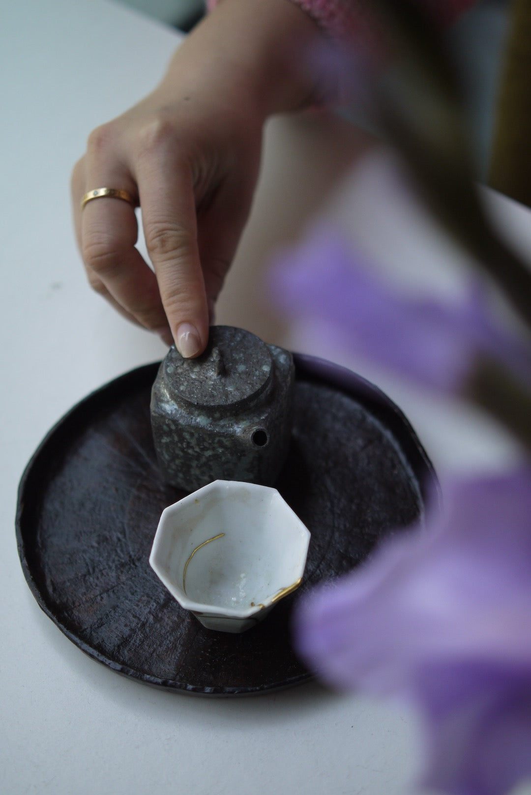 Woodfired Teapot and Kintsugi Teacup Kungfu Set Wabisabi Artwork Best Ceramics