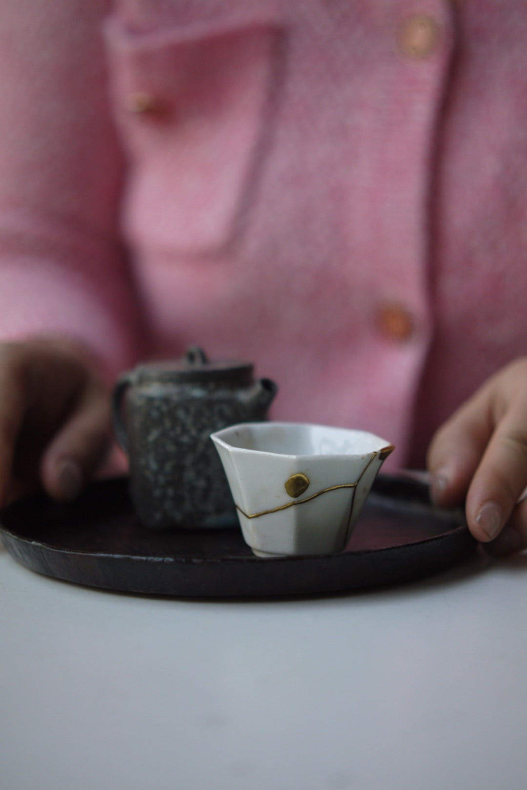 Woodfired Teapot and Kintsugi Teacup Kungfu Set Wabisabi Artwork Best Ceramics