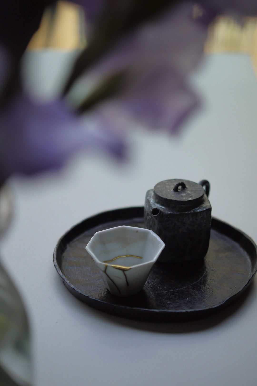 Woodfired Teapot and Kintsugi Teacup Kungfu Set Wabisabi Artwork Best Ceramics