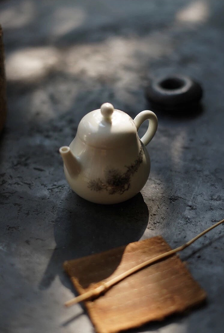 Teapot With Chinese Ink of Pine Tree Lovely Tea Ware|Best Ceramics