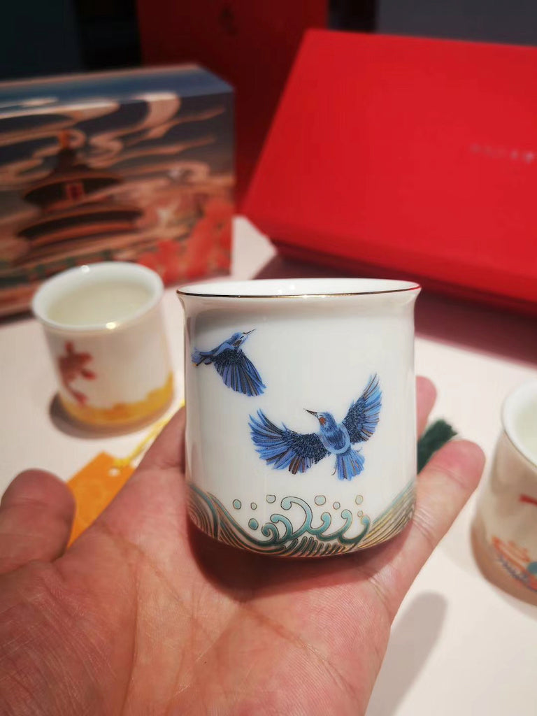 Chinese Vintage Birds Modern Dehua Porcelain Teacup Set|Best Ceramics