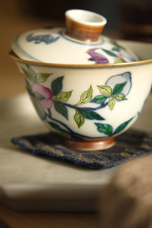 Vintage Chinese Handpainted Fencai Gaiwan Gongfu Teaset|Best Ceramics