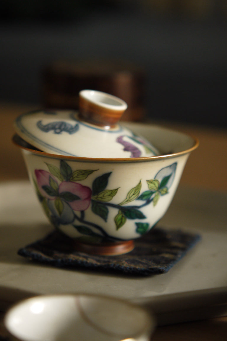 Vintage Chinese Handpainted Fencai Gaiwan Gongfu Teaset|Best Ceramics