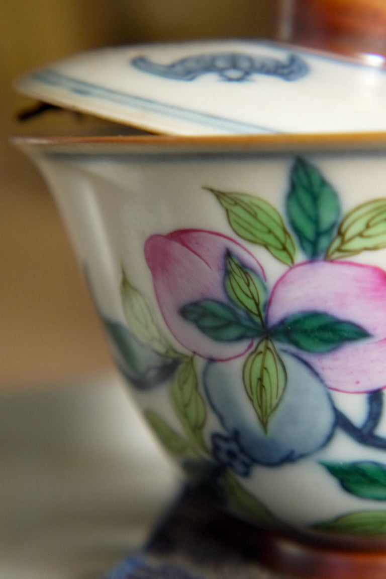 Vintage Chinese Handpainted Fencai Gaiwan Gongfu Teaset|Best Ceramics