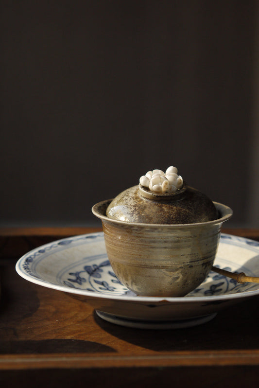 Hand-building Wood-fired Flower Figure Gongfu Tea Gaiwan|Best Ceramics