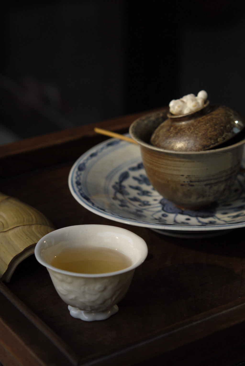 Hand-building Wood-fired Flower Figure Gongfu Tea Gaiwan|Best Ceramics