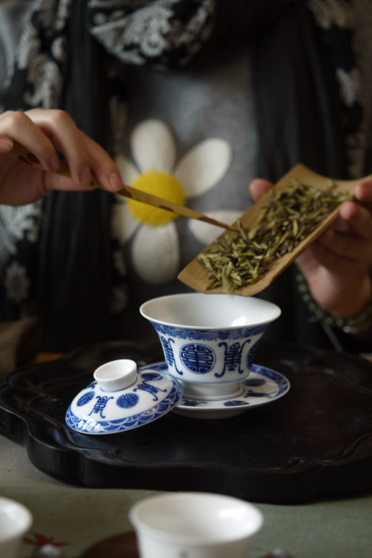 Handmade Vintage Chinese Long Life Painting Gongfu Gaiwan|Best Ceramics