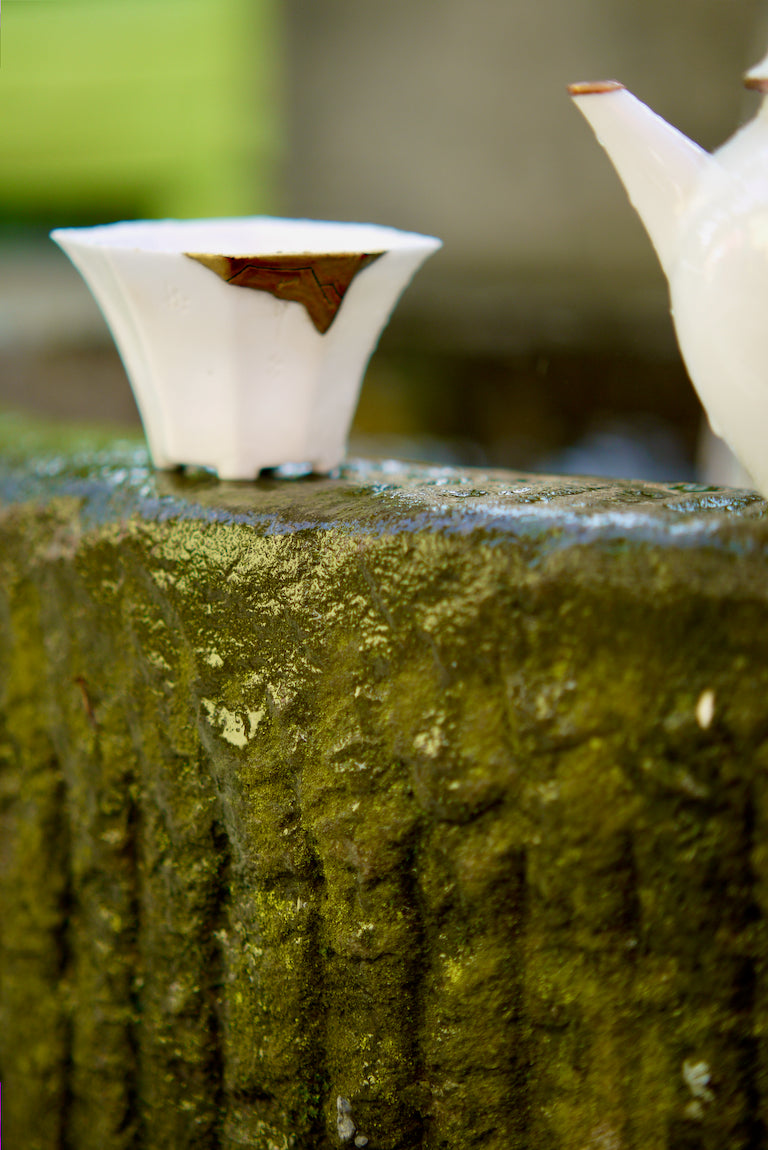 Ming Dynasty Sculpted Poem Kintsugi Antique Gongfu Teacup|Best Ceramics