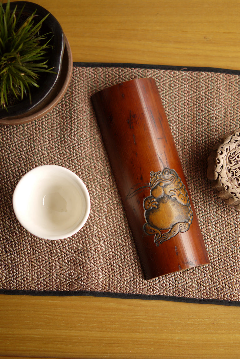 Vintage Tea Style Frog Sculpture Bamboo Chinese Tea Scoop|Best Ceramics