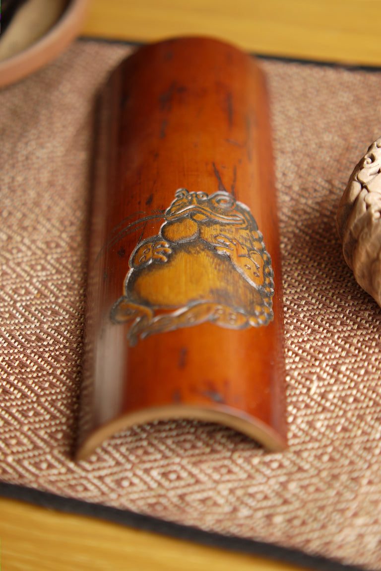 Vintage Tea Style Frog Sculpture Bamboo Chinese Tea Scoop|Best Ceramics